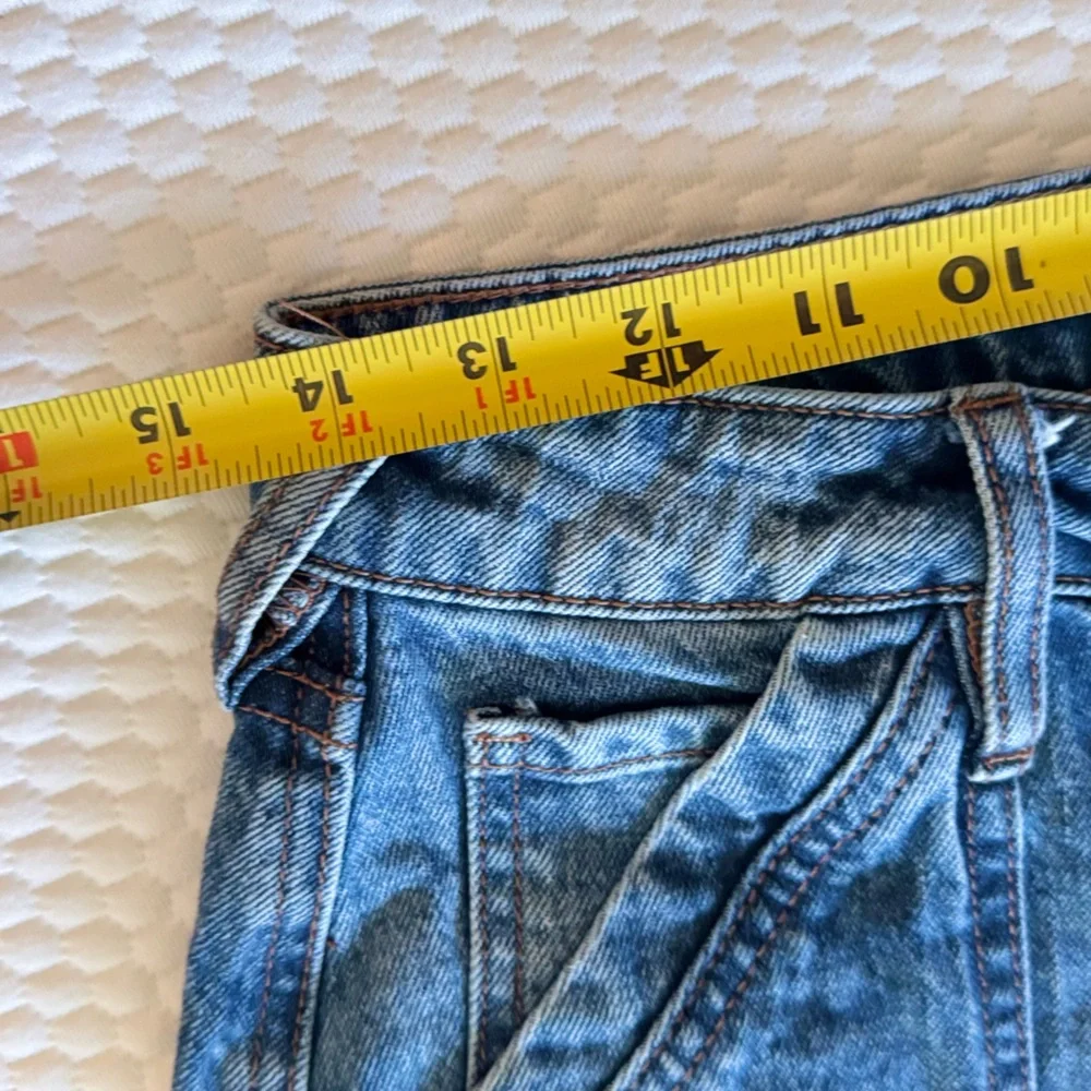 CLEO + WOLF Carpenter High Waisted Blue Denim High Rise Jean Shorts